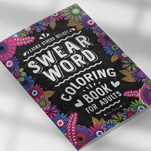 Adult & Teen Swear Word Coloring Book, stress relief, thick single pages - Picture 1 of 2